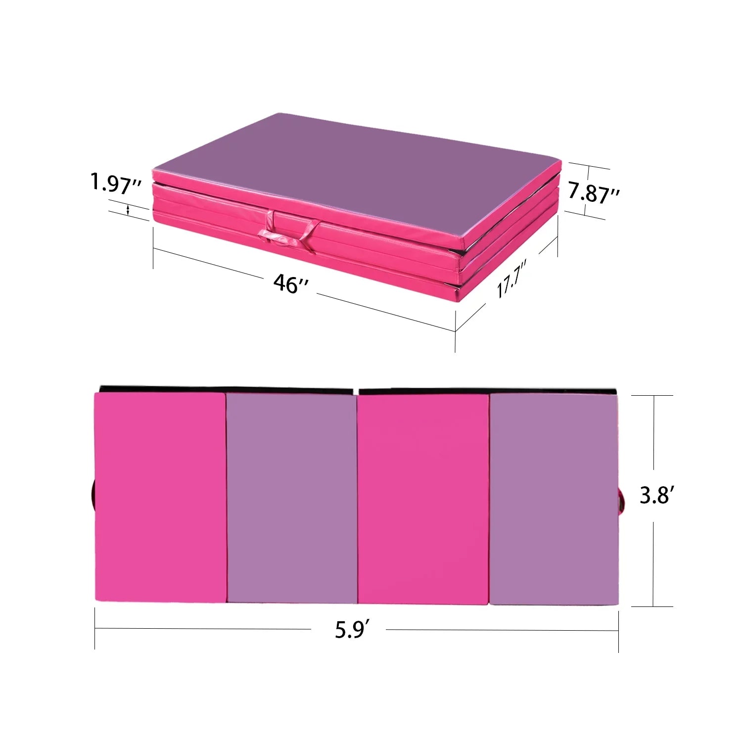 Exercise Thick Ainfox Home Pink/Rose Exercise Training Tumbling 4'x6'x2 Gymnastic Fitness Yoga Red Panel Mat Folding Gymnastic