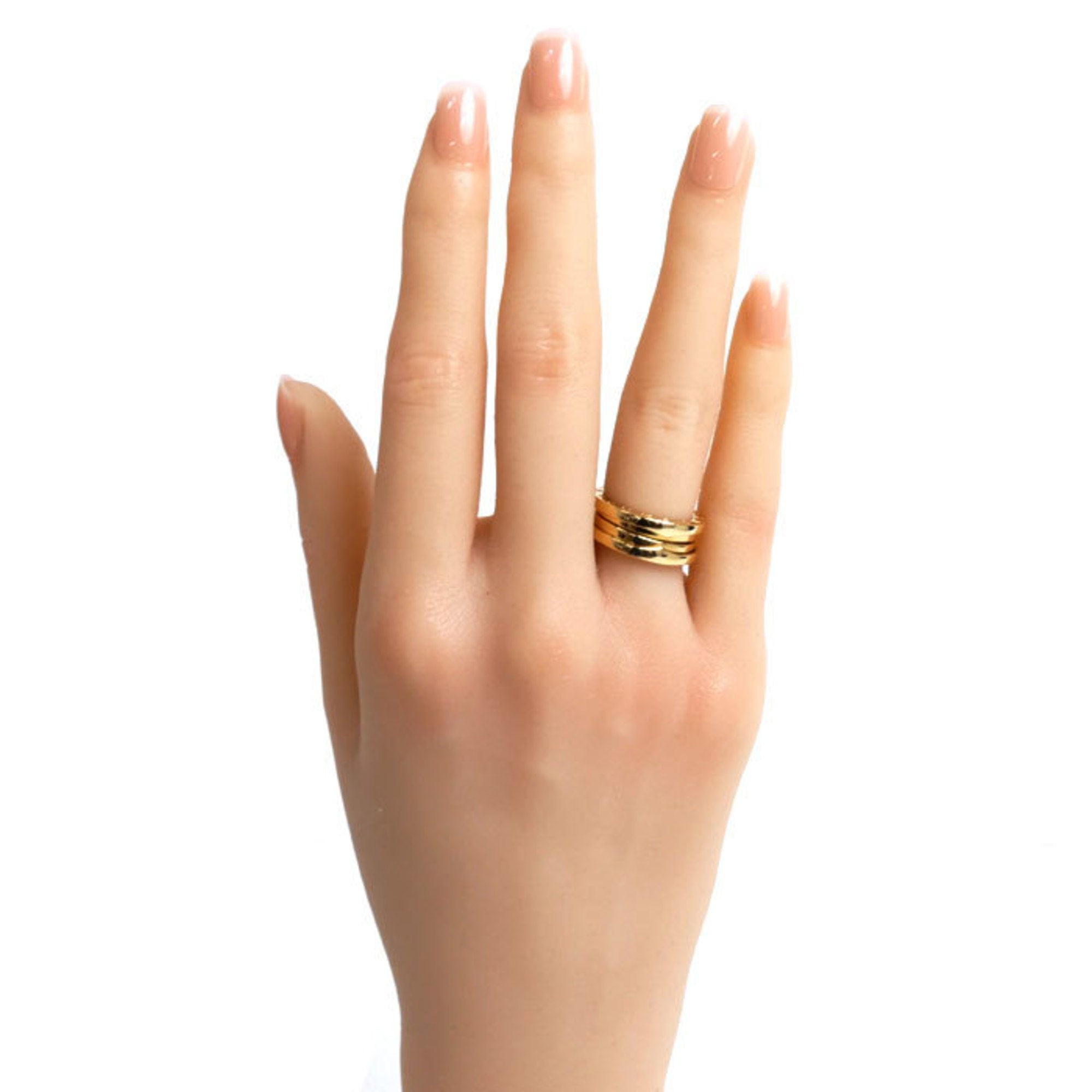 B-ZERO1 Ring, Pre-Owned (Good) Women's Gold Bvlgari 6.5, K18YG 47, dimension 7.7g, Three-Band BVLGARI Yellow