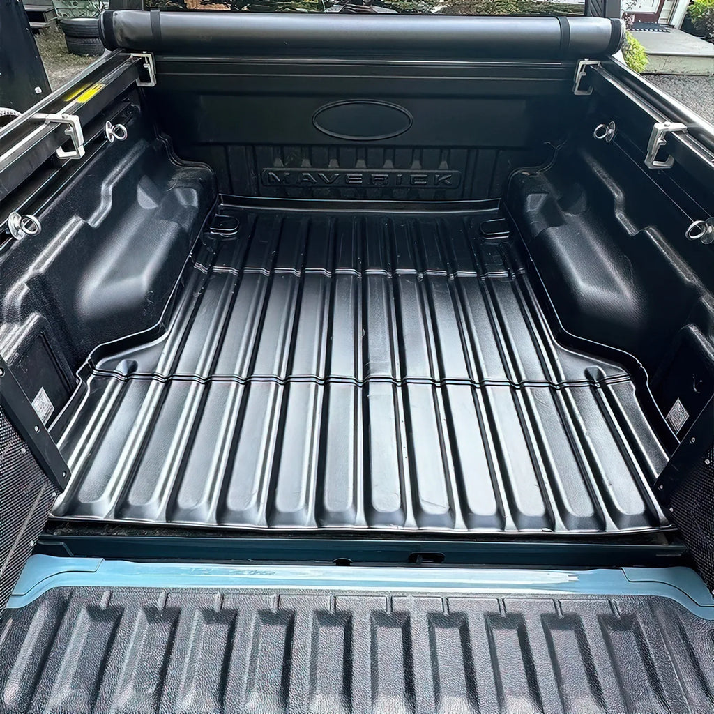Truck Duty Black 2022-2024 Rear Compatible Floor Cover Storage Cargo Liner Mat Heavy All With Motorsports Pickup TPE climate Ikon Bed Maverick, Protector Flooring Guard Trunk 3D