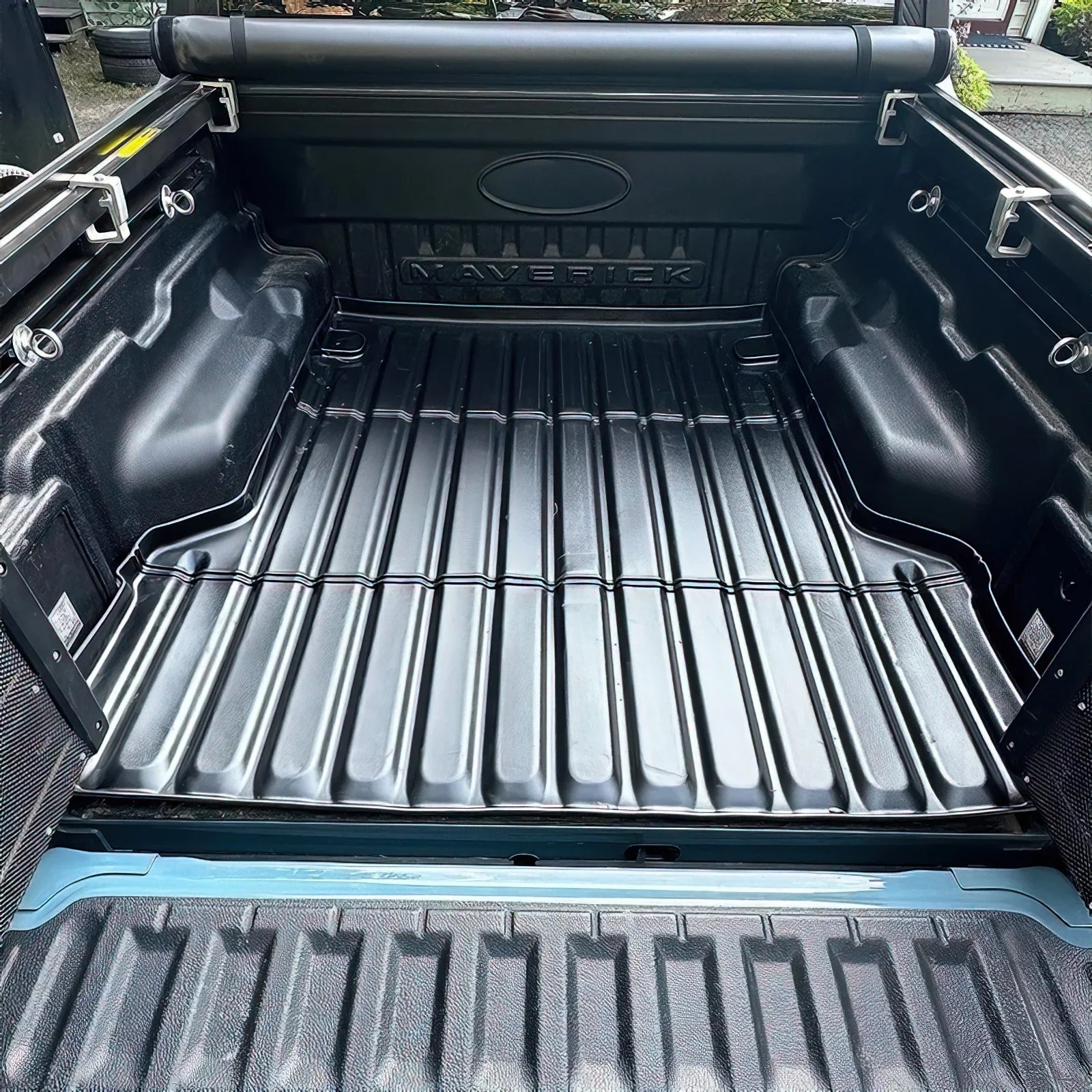 Truck Duty Black 2022-2024 Rear Compatible Floor Cover Storage Cargo Liner Mat Heavy All With Motorsports Pickup TPE climate Ikon Bed Maverick, Protector Flooring Guard Trunk 3D