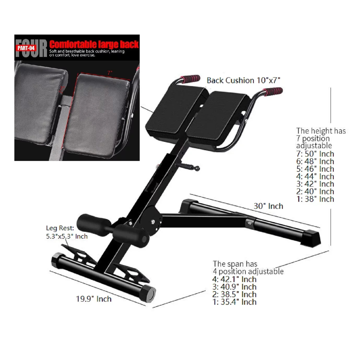 Bench Strength Gym Fitness Extension Hyper Adjustable Core Strength Training Chair Exercise Home Abdominal Ab Factor Roman Workout Exercise Back X