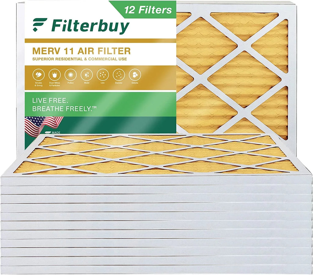 16x20x1 Filterbuy MERV Filters Furnace 11 Pleated HVAC Air AC (12-Pack)