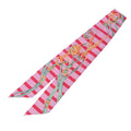 Muffler Old Pink/Red/Green Pre-Owned (Fair) GALA - 100% Twilly HERMES DE Scarf Tag Silk BRIDES Women's
