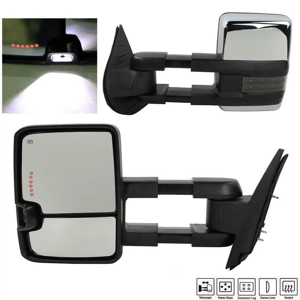Gmc Led Power Signal&Backup For Heated Chrome Lamp Chevrolet Towing Mirrors
