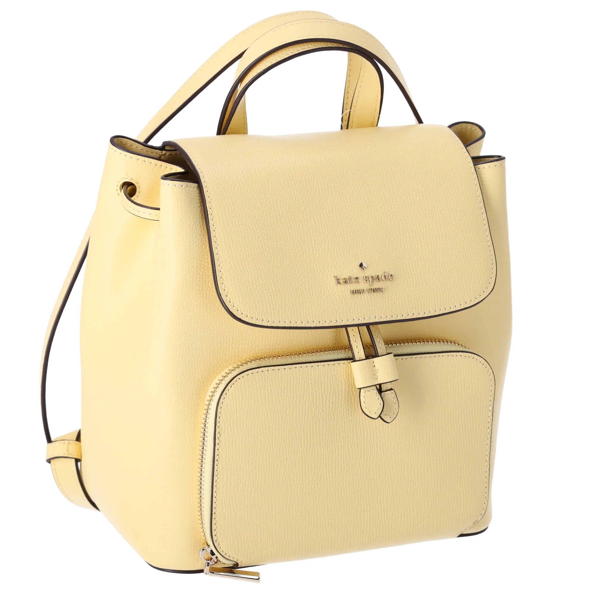 Kate Backpack Refined Leather Spade Yellow Flap Butter Grain Medium Kristi
