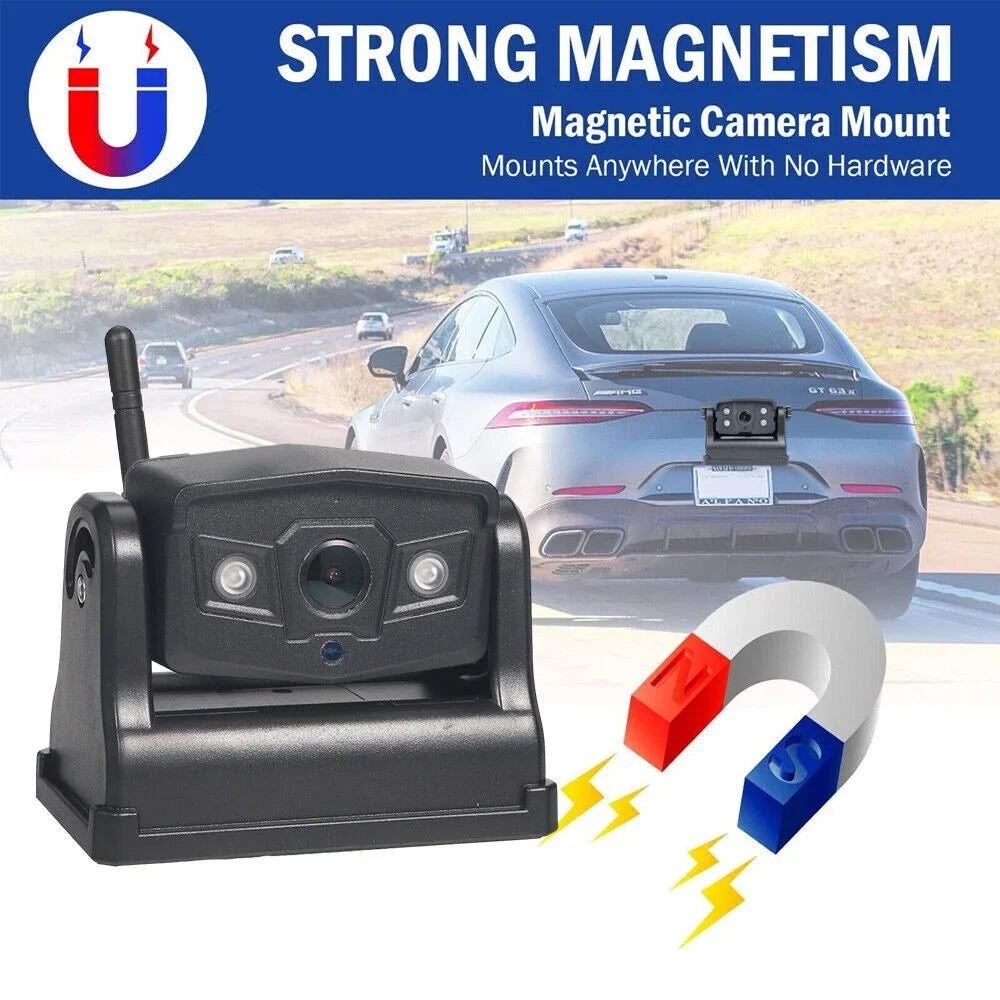 Enhanced Safety Backup Magnetic - Vehicle View Battery, Camera Wireless Paddsun 9600mAh WiFi Front/Rear for