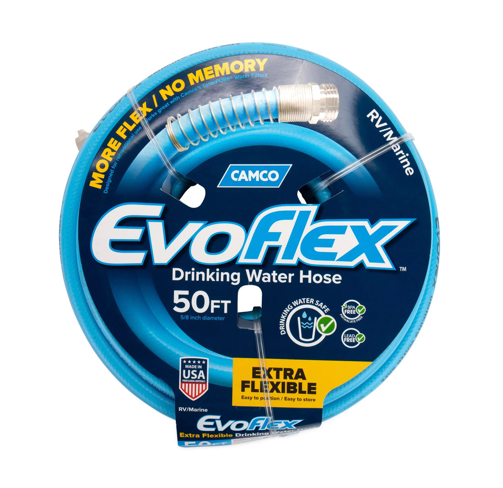 Hose 50-Foot Blue Camper/RV BPA-Free, Camco Phthalate-Free, liquid | or Lead-Free, (22793) Drinking EvoFlex