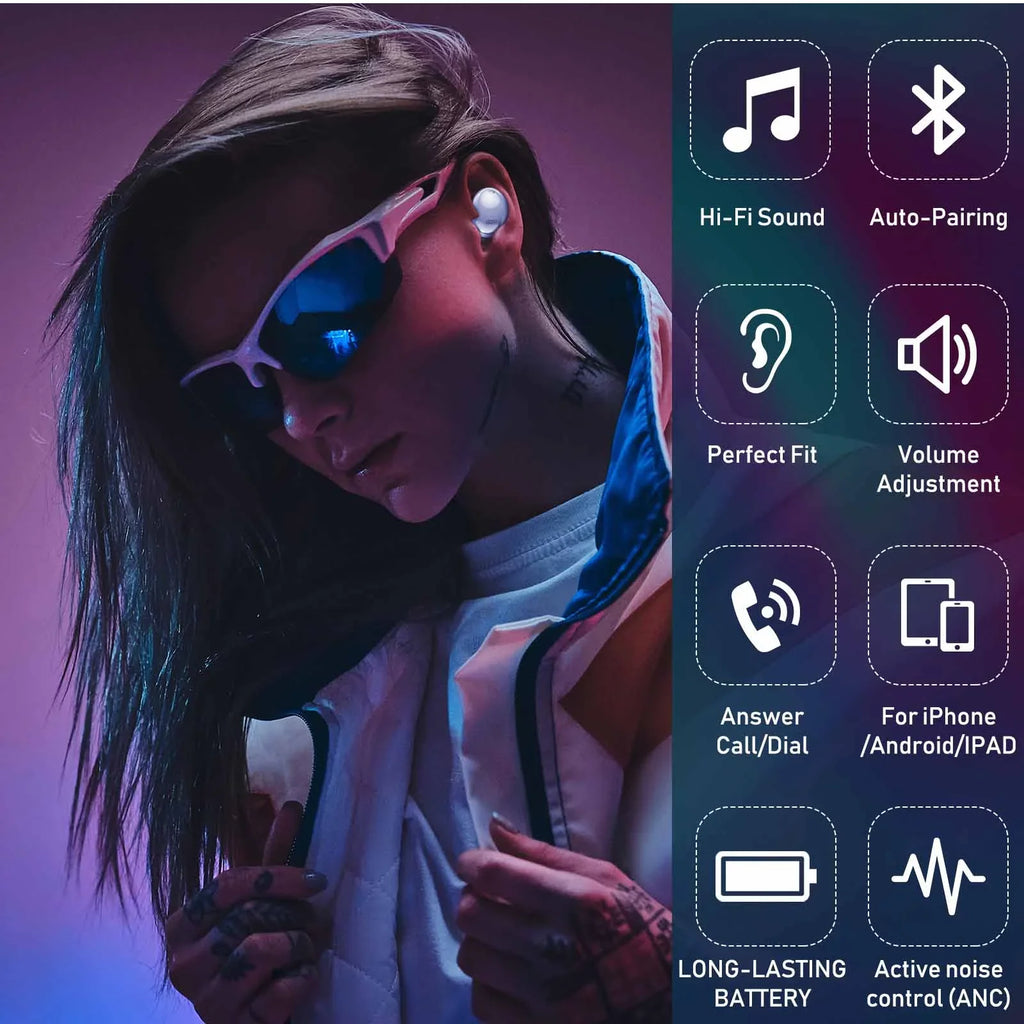 Included) Bluetooth Active True Purple UrbanX Case Charging Cancelling 7.0 Plum Noise (Wireless Buds Wireless Street Earbuds For Pro With Optimax