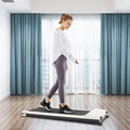 Slim with Under Remote Control Machine Desk Fitness-White Treadmill &Installation-Free, UMAY Flat Treadmill Portable 1.5 HP Walking Electric