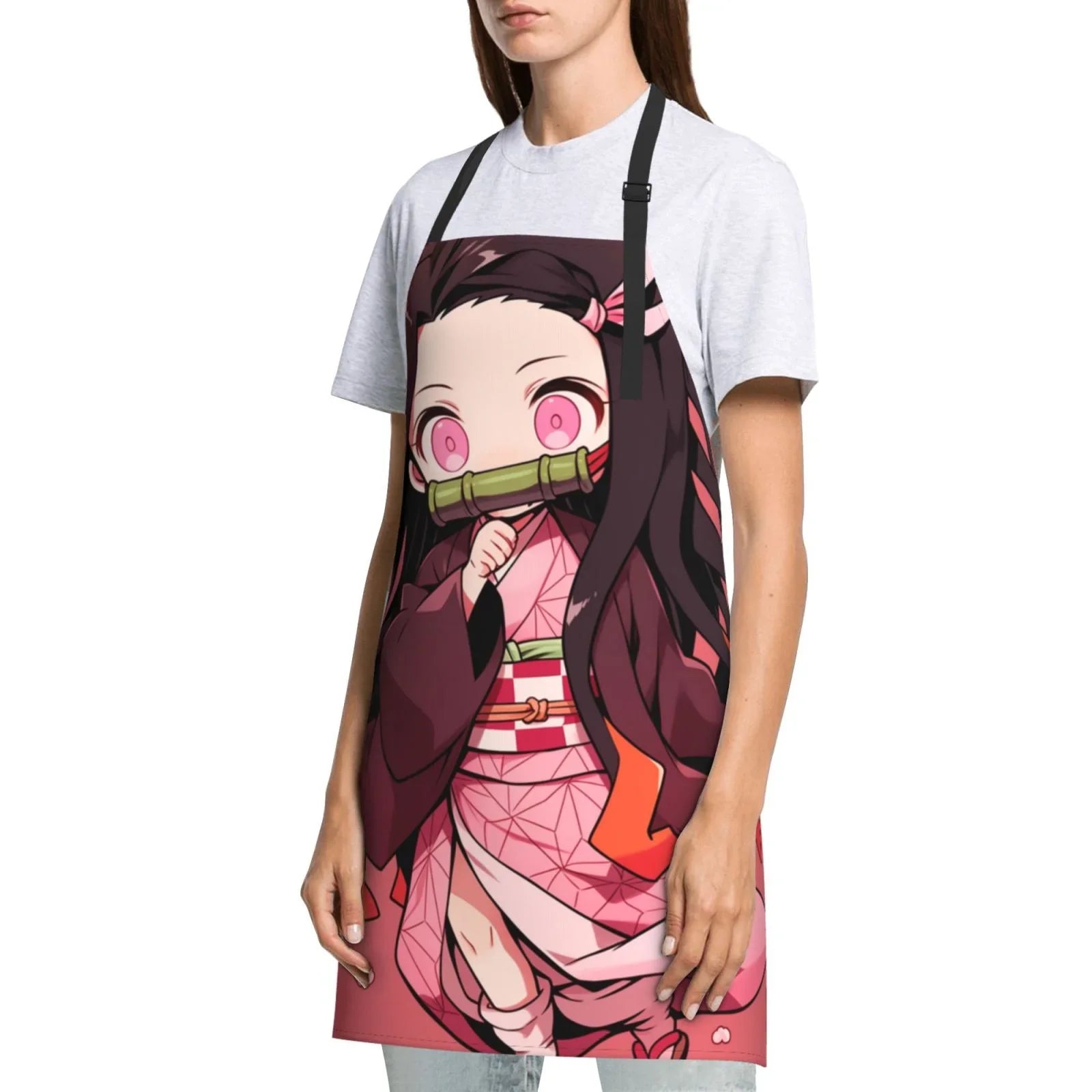 Kitchen/Cooking/Gardening/Painting/BBQ/Baking/Chef/Craftsman Kamado Demon Decor Slayer Home Apron Nezuko For Waterproof