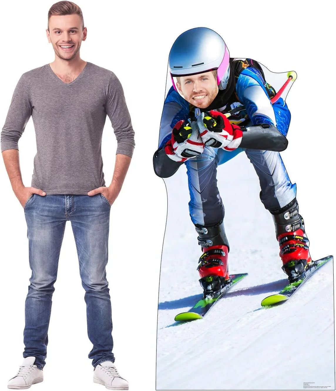 Skier Downhill Standup dimension Cutout Cardboard Stand-In Life