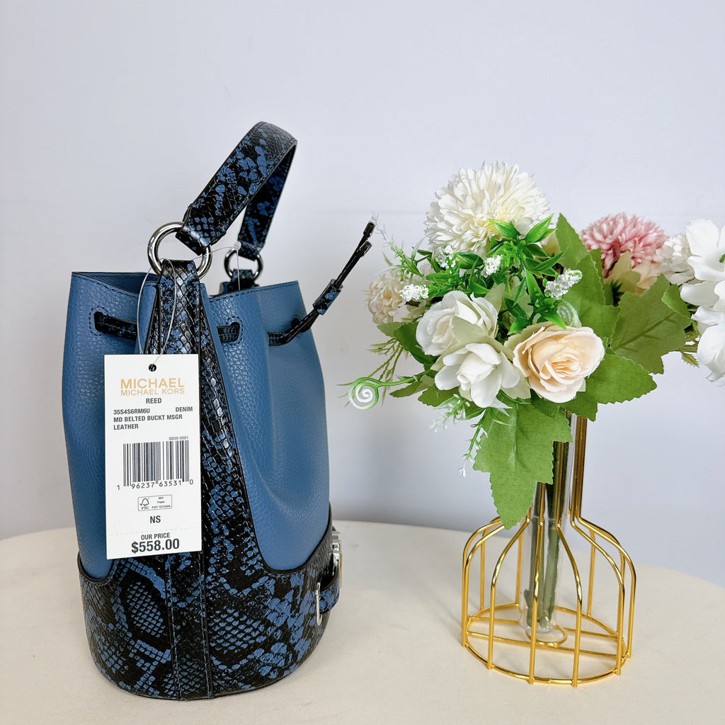DENIM IN Crossbody Reed Kors Michael Bucket Belted 35S4S6RM6U Messenger Medium Leather