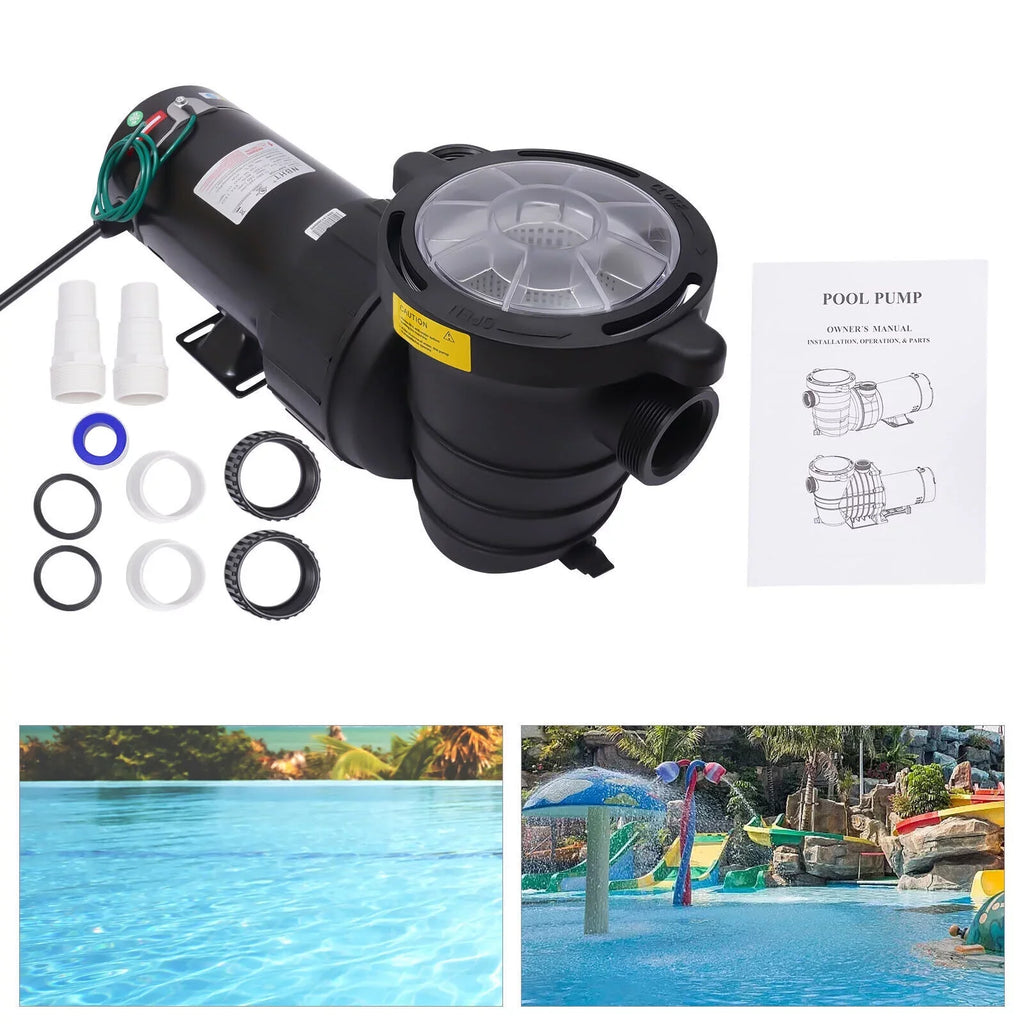 W 1.5HP Pump Ground 1100 92GPM Above Swimming 3450rpm SPA Pool Filter w/Strainer