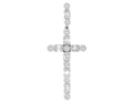 Diamond 1.2CT 2" Cross Real 10K Unisex Flower Baguette White Cluster Gold