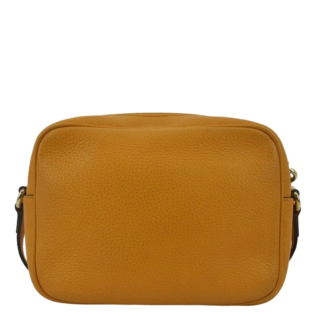308364 Soho Pre-owned Orange Leather Bag Crossbody Camera Disco