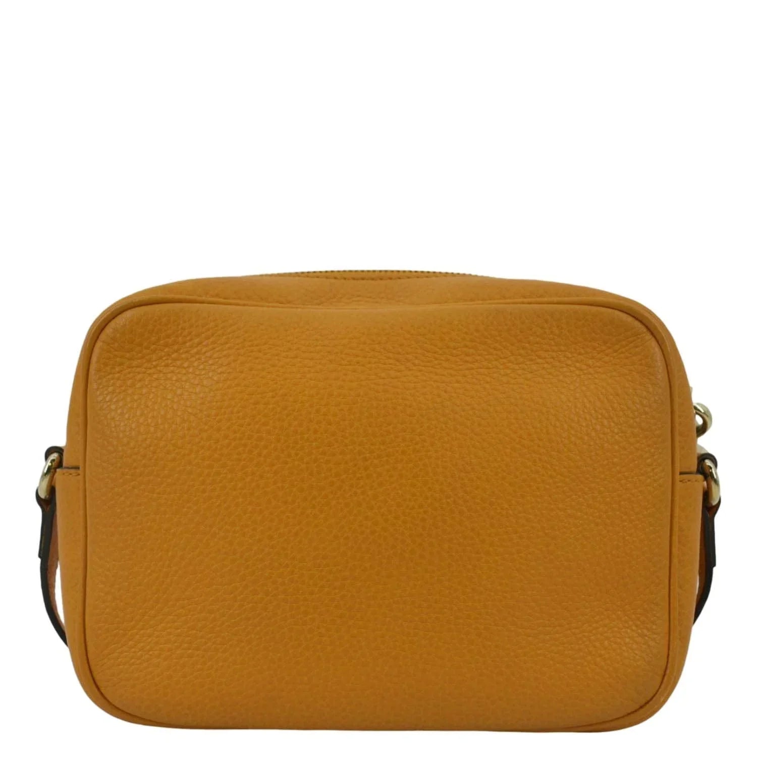 308364 Soho Pre-owned Orange Leather Bag Crossbody Camera Disco