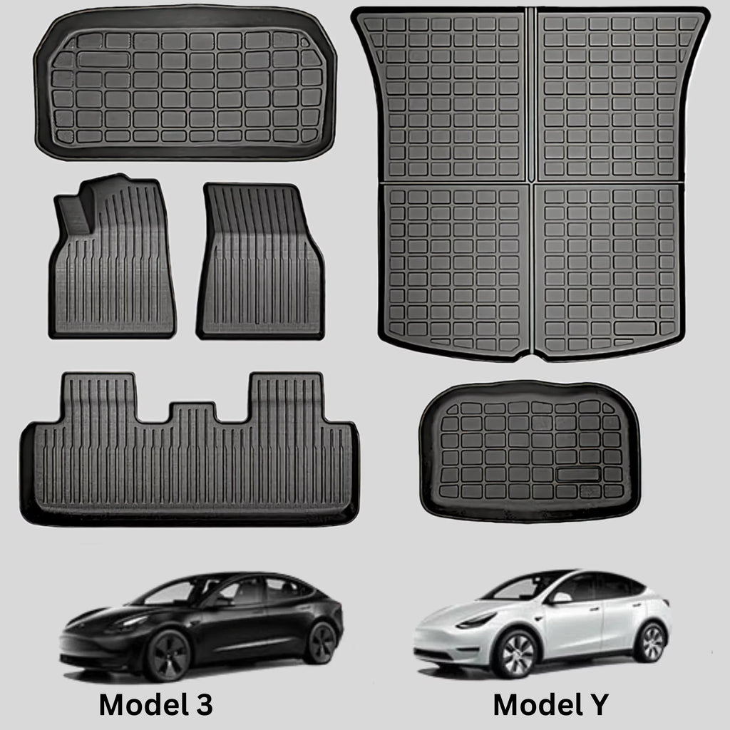 Car Mat Floor Cargo Trunk 3-5-Seater All climate 2020-2023 Accessories Liner 6-Piece Tesla Mat Model TPE for BunnyBird