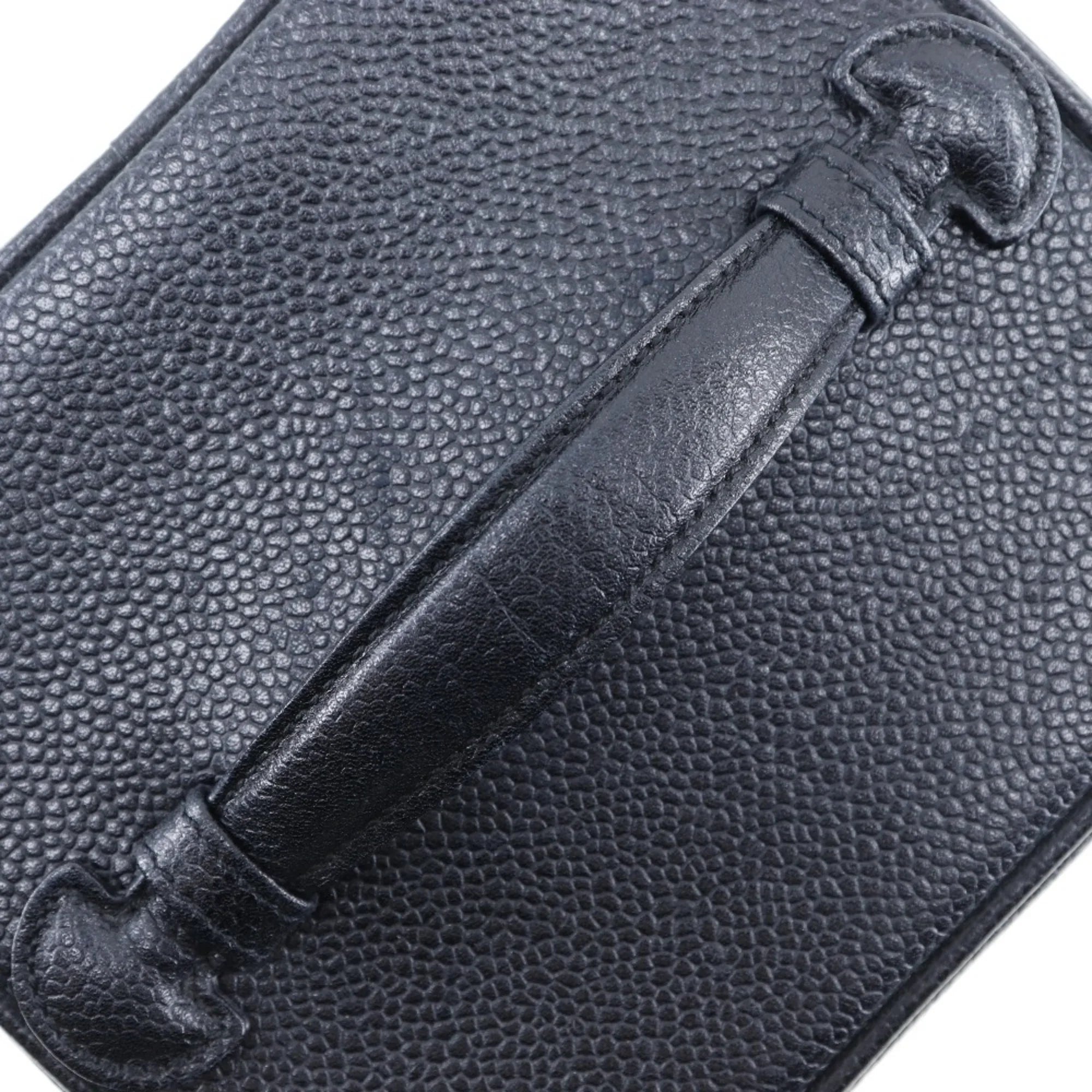 Black Skin (Good) Made in Handbag Vanity Coco Zipper Matte Ladies Pre-Owned Caviar Mark France