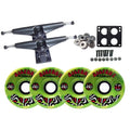 Skateboard SWIRL GREEN BIGFOOT WHEELS TRUCKS LONGBOARD