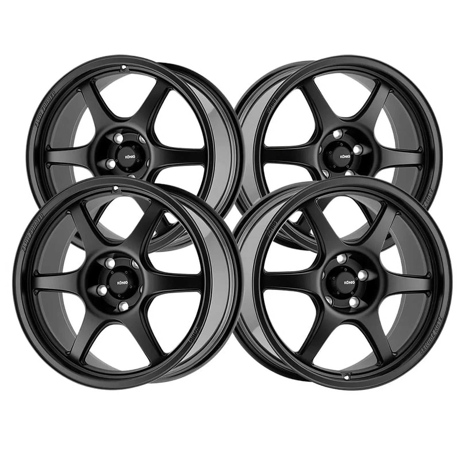 (38mm) Konig Matte 106B 5x114.3 17x8 Wheel Black Hexaform