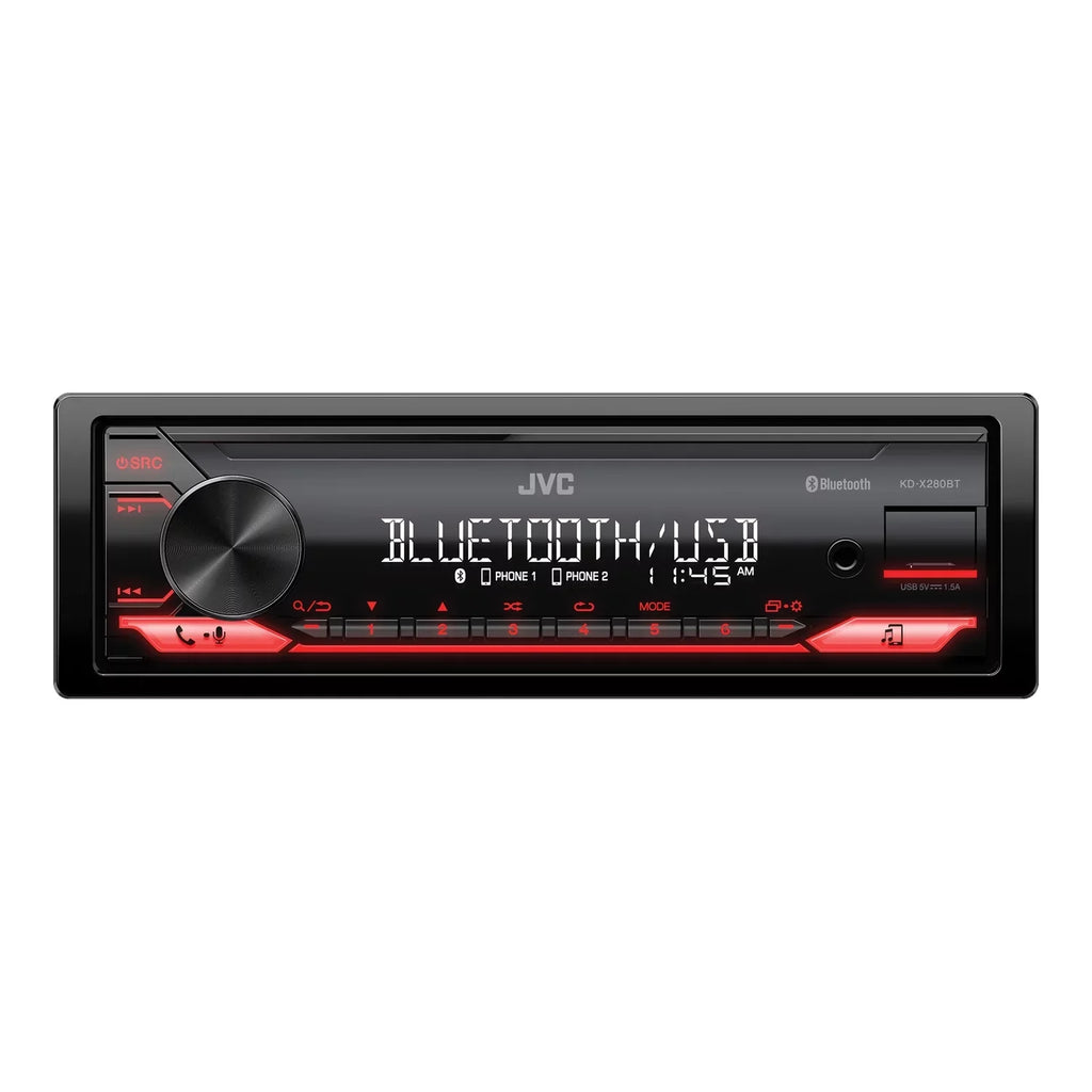 Car KD-X280BT with KD-X280BT Receiver In-Dash Media Single-DIN Digital Bluetooth, Unit, JVC
