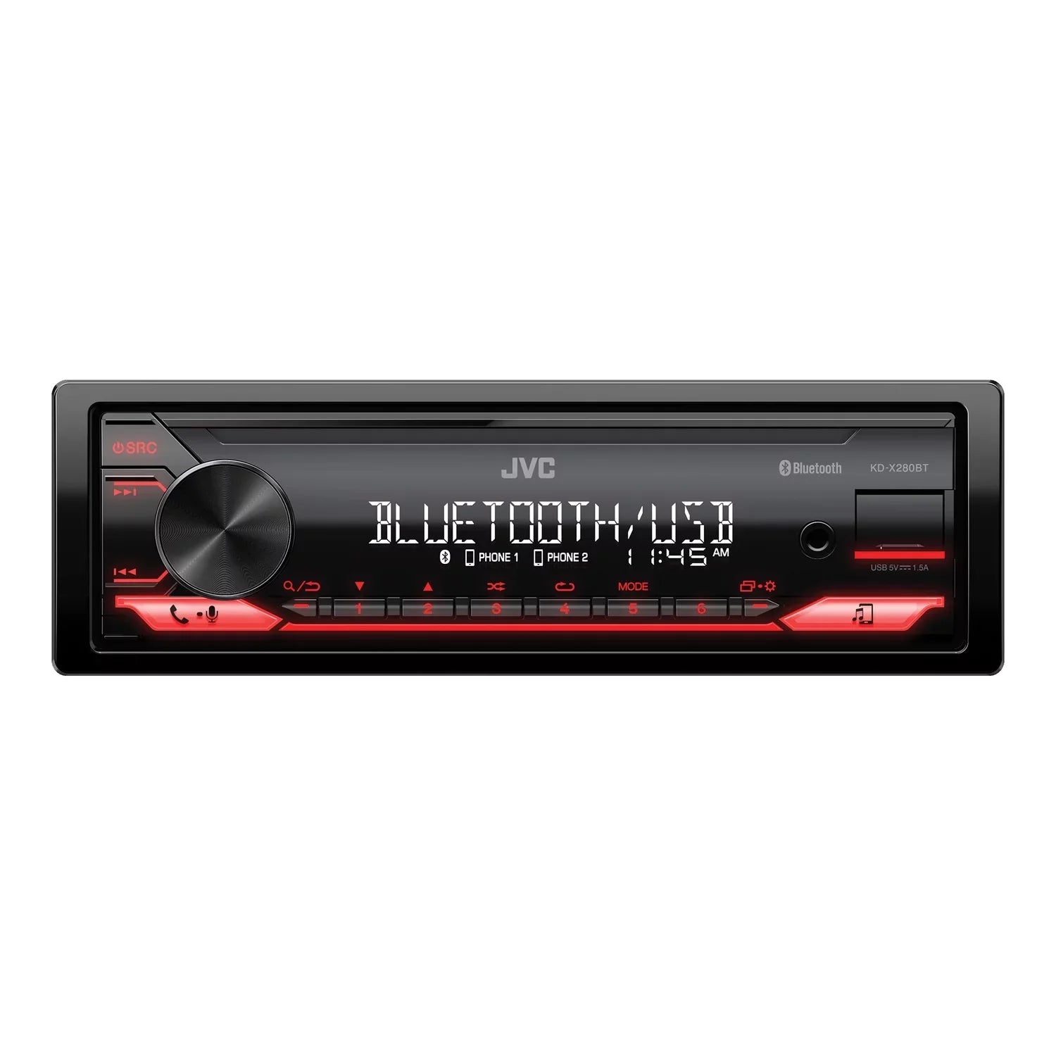 Car KD-X280BT with KD-X280BT Receiver In-Dash Media Single-DIN Digital Bluetooth, Unit, JVC
