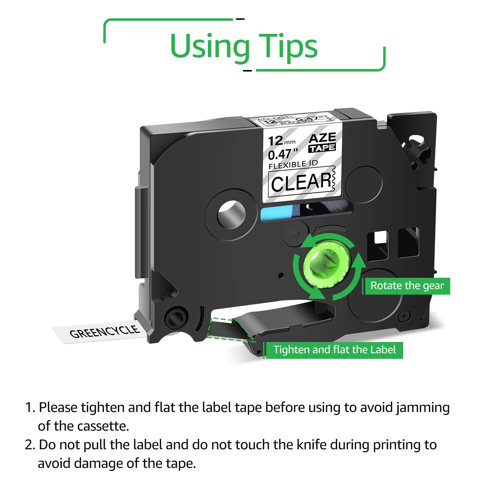TZe-131 Compatible 12mm ID Label on 8m Black TZ-FX131 Cable for Wire Tape Clear TZ-131 P-touch TZe-FX131 x 4PK GREENCYCLE Brother TZe Flexible TZ