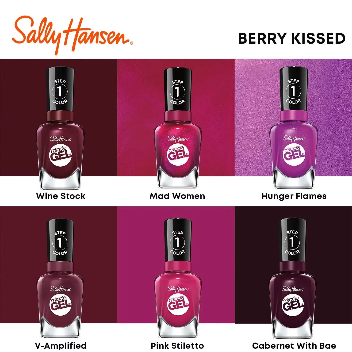 Nail Gel Hansen Bordeaux Sally Duo Polish, Miracle Glow Pack