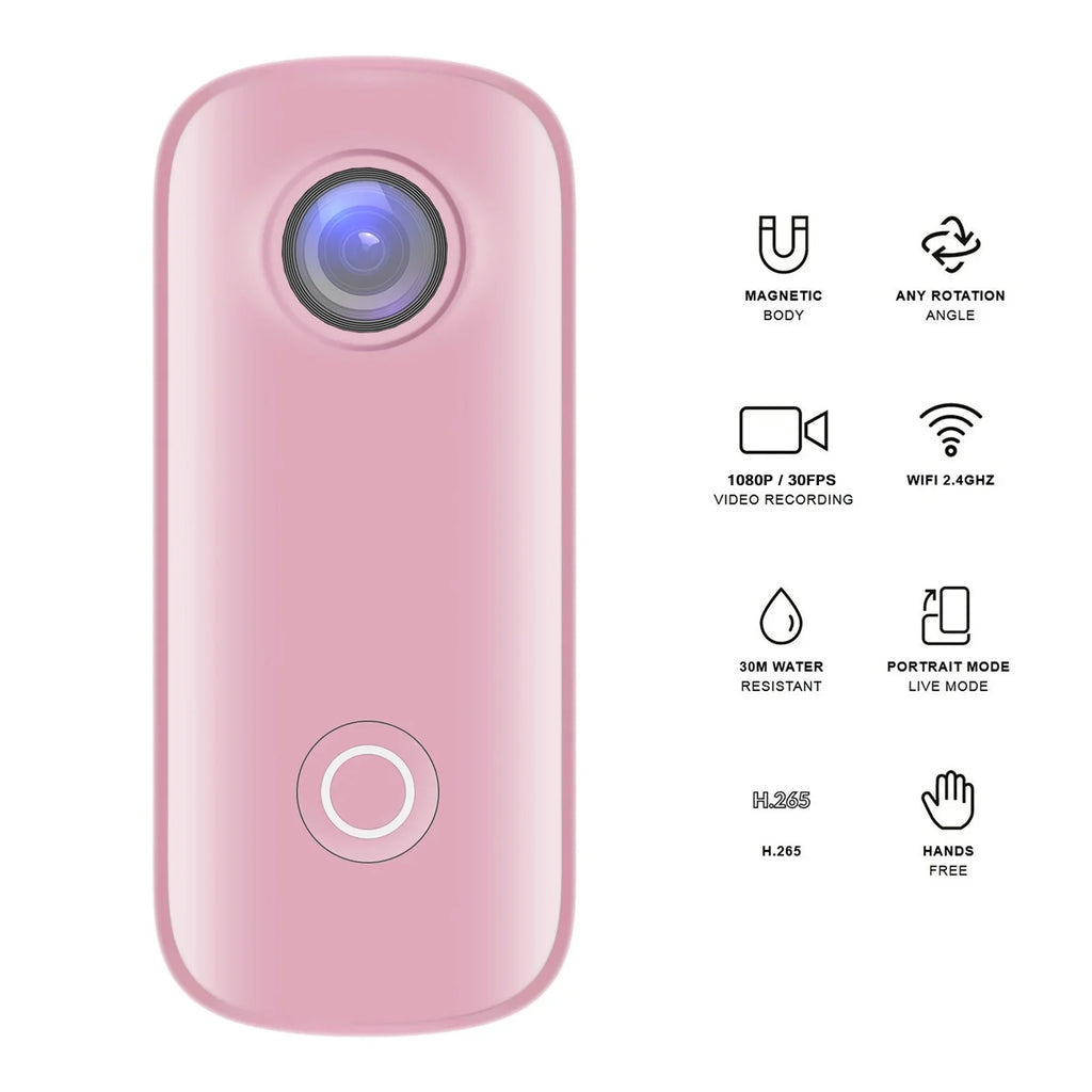 Clip Battery Case W1f1 Camera Camera Clip camera,Waterproof C100 Clip Video Built-in App Waterproof 30m C100Camera Camera Body Eryue Camera App Waterproof Battery Battery