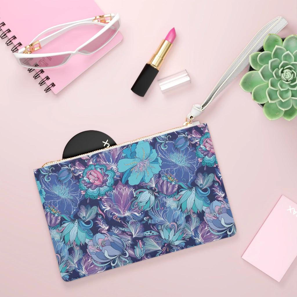Clutch White Floral Fusion Navy, Purple, Bag