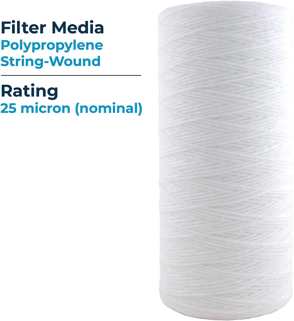 Filter 8) Polypropylene SP-WP25-BB WP25BB97P 355216-43 CW25-BBS 10x4.5 liquid Micron Cartridge (Case SpiroPure 25 String-Wound of