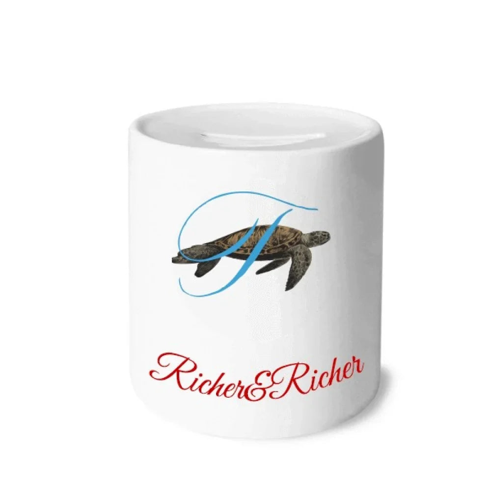 Letters and Coin Saving Turtles Box Bank Roam Ocean Rich Rich