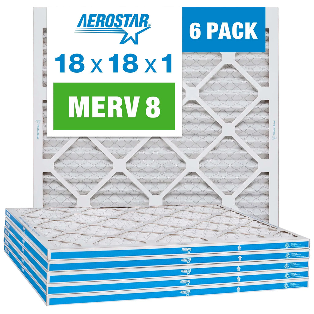 Filter, 8 Aerostar Air Filter, AC Pack Air Pleated 6 MERV Furnace 18x18x1