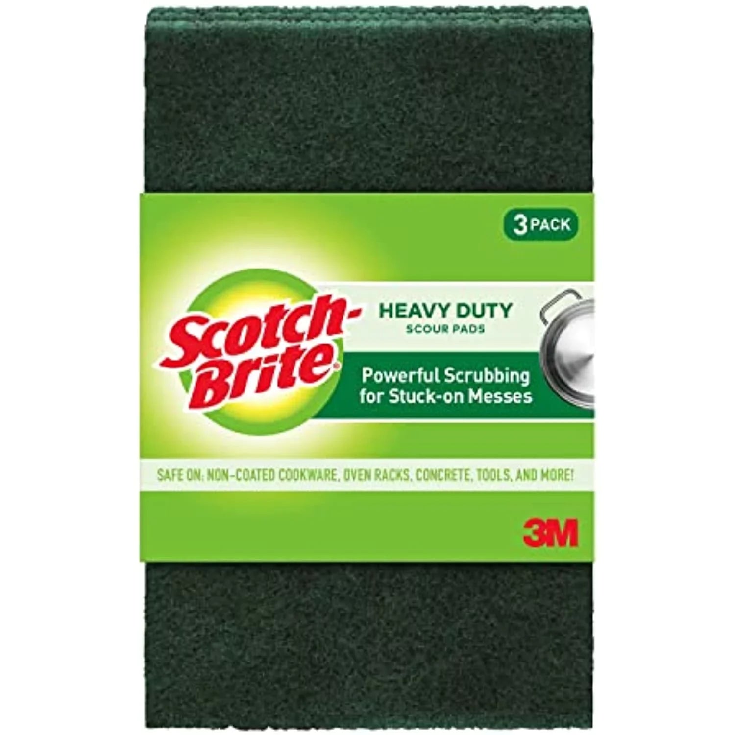 Scotch-Brite Pads, Scour Green Duty 21, Heavy