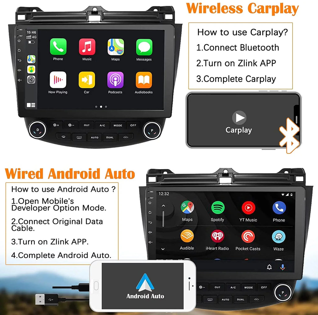 for 10 2006 Binize Auto 2005 2004 Accord Inch 7th Honda 2007 Android10 Car Stereo CarPlay&Android Featuring 2003