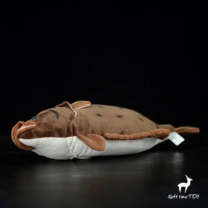 Gift Flounder Doll Kids Sea Animal Toy 40cm Brown Fish Soft Stuffed Ocean Plush
