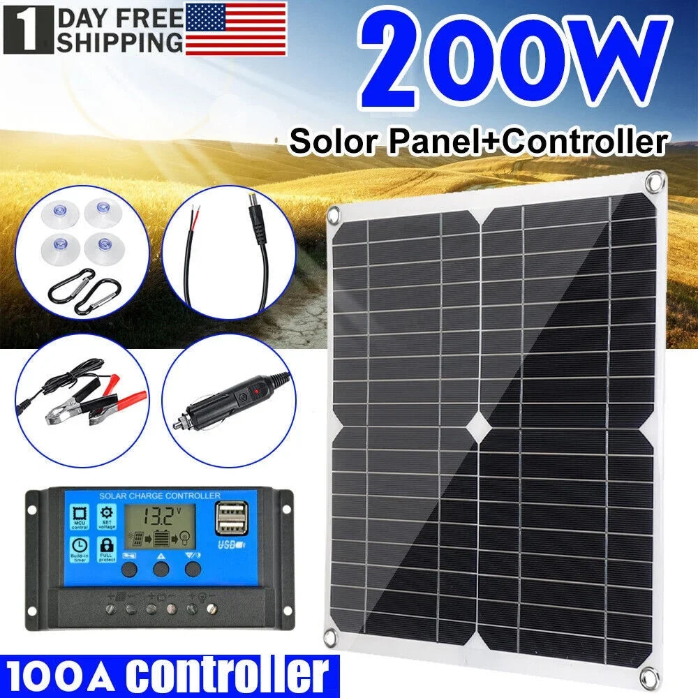 kit with solar light emergency solar exterior MDHAND car 200W charger controller source home camping charge panel