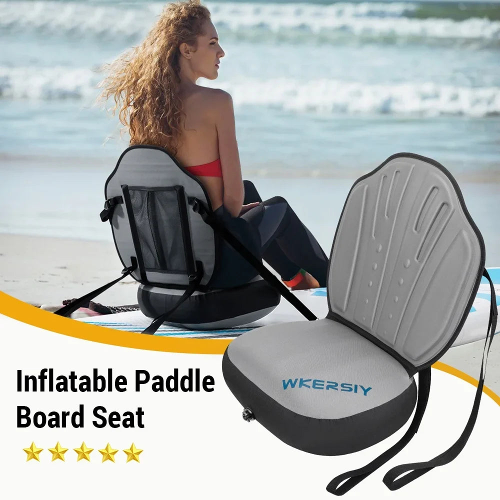 Kayak Paddle Accessory Seat Board Back with Detachable Kayaking Seat Inflatable Comfortable Support Adjustable WKERSIY