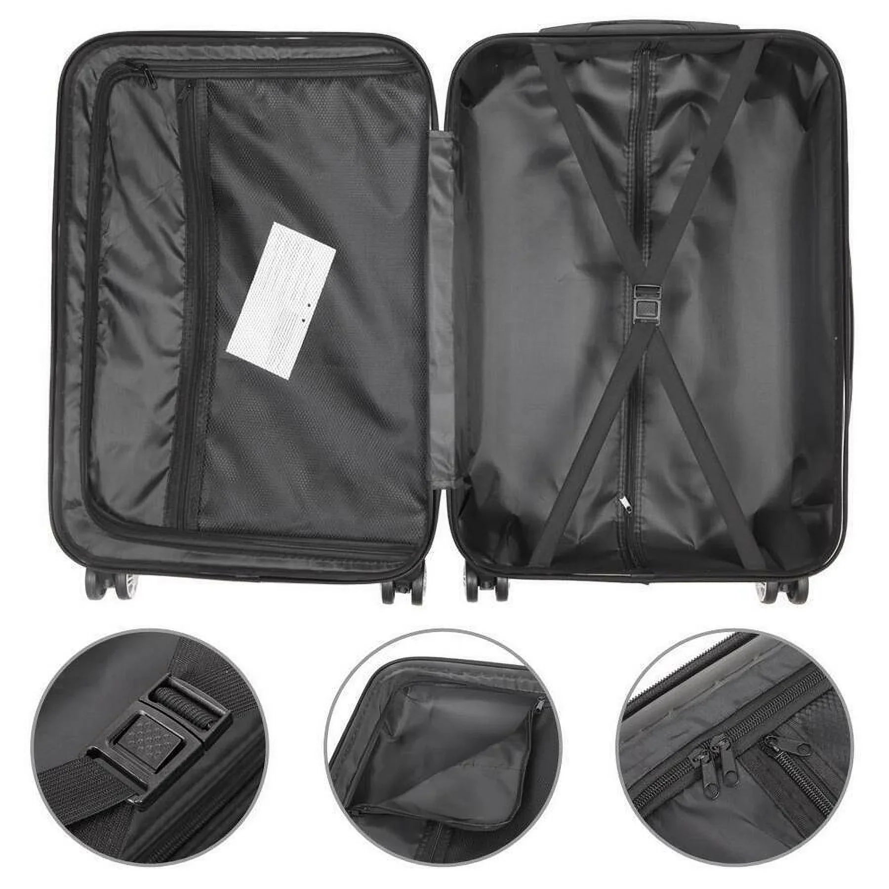 ABS TSA with Trolley Wine Red, Set Lock, 3-Piece Luggage