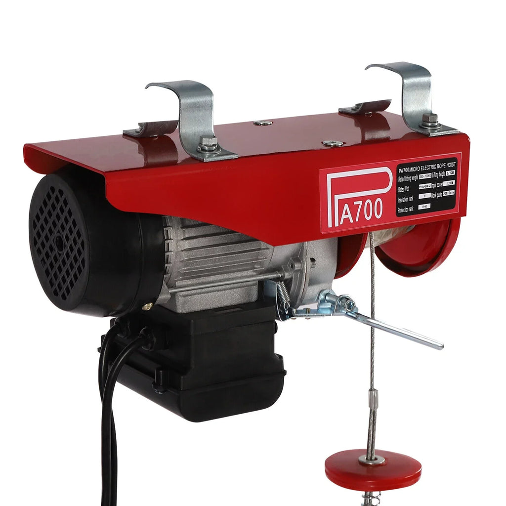 Winch Wire 110V Electric Hoist Portable Electric Winch 1543lbs Control Remote W/