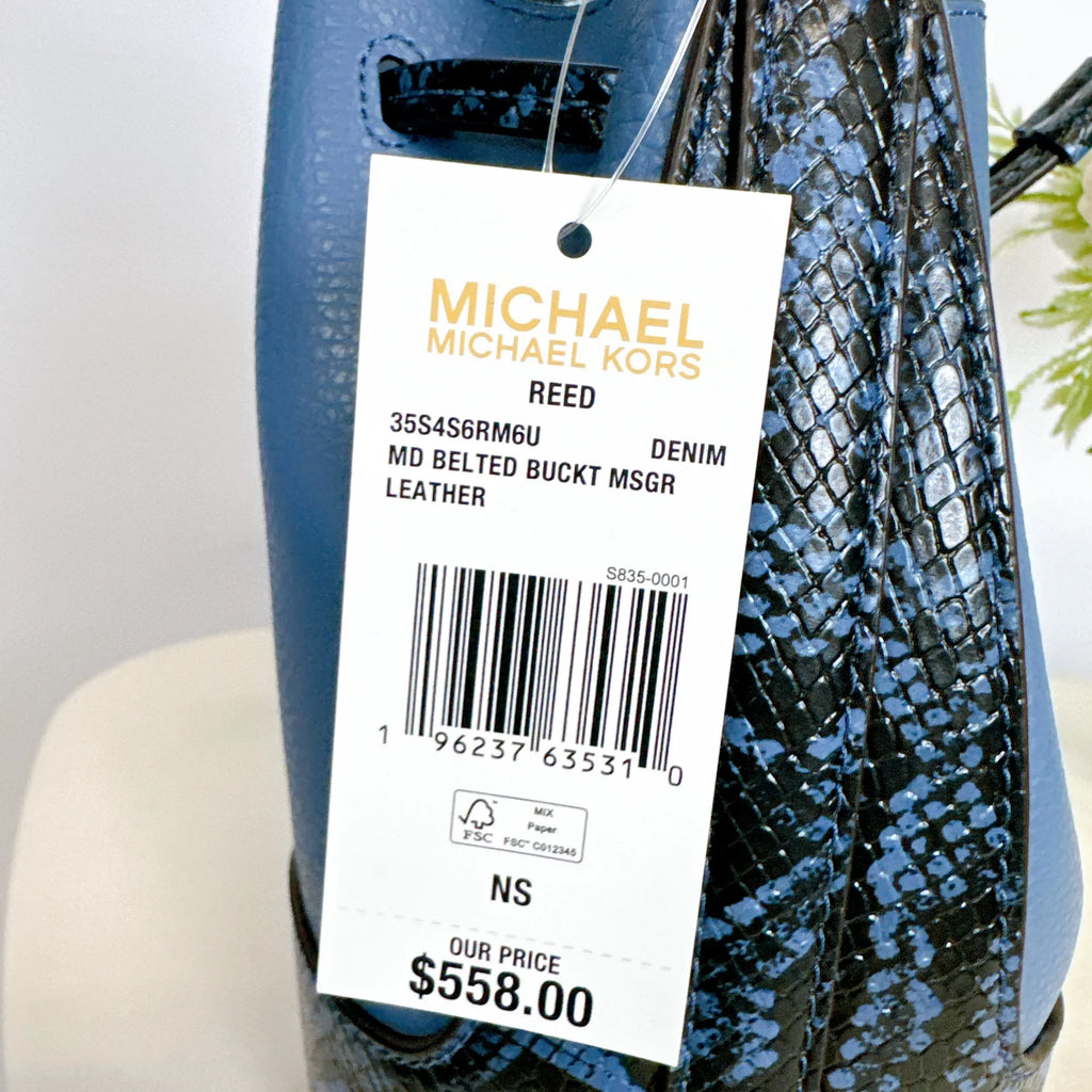 DENIM IN Crossbody Reed Kors Michael Bucket Belted 35S4S6RM6U Messenger Medium Leather