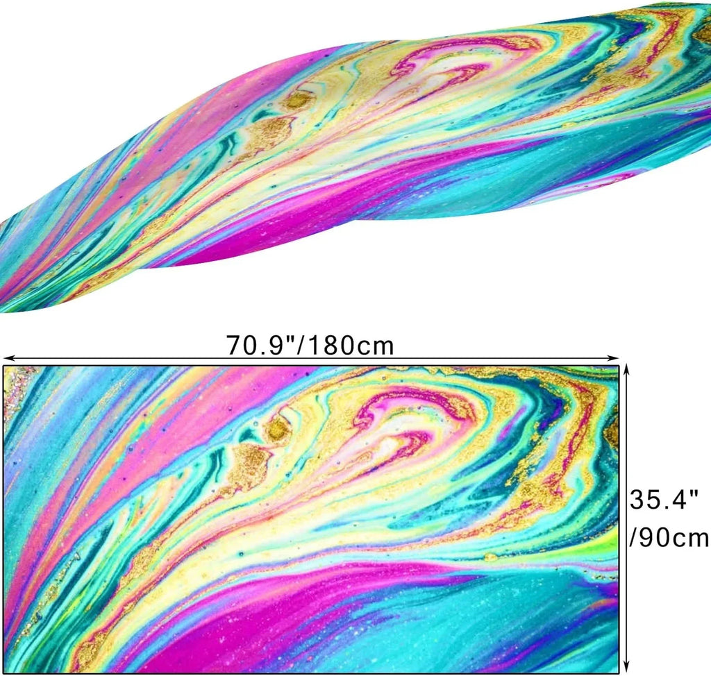 Silk Girls Shawl Watercolor Marble Neck Hyjoy Scarf Long for Scarves Wrap Art Lightweight Women