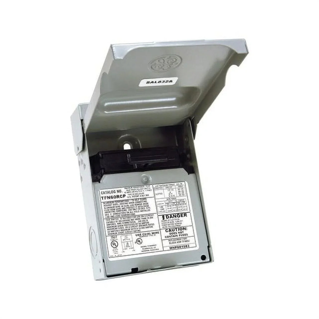 Ge Ac 2-Pole 60 Amps Disconnect Non-Fusible Tfn60Rcp TFN60RCP