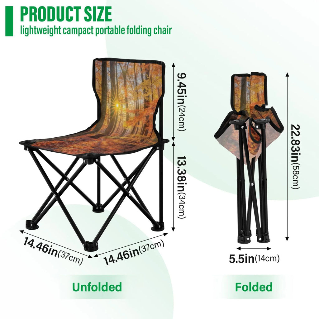 Carry Portable Beach Chair Bag Chair Lawn Camping Forest Support Chair Leaves 220LBS to Fishing Autumn Chair Folding exterior with