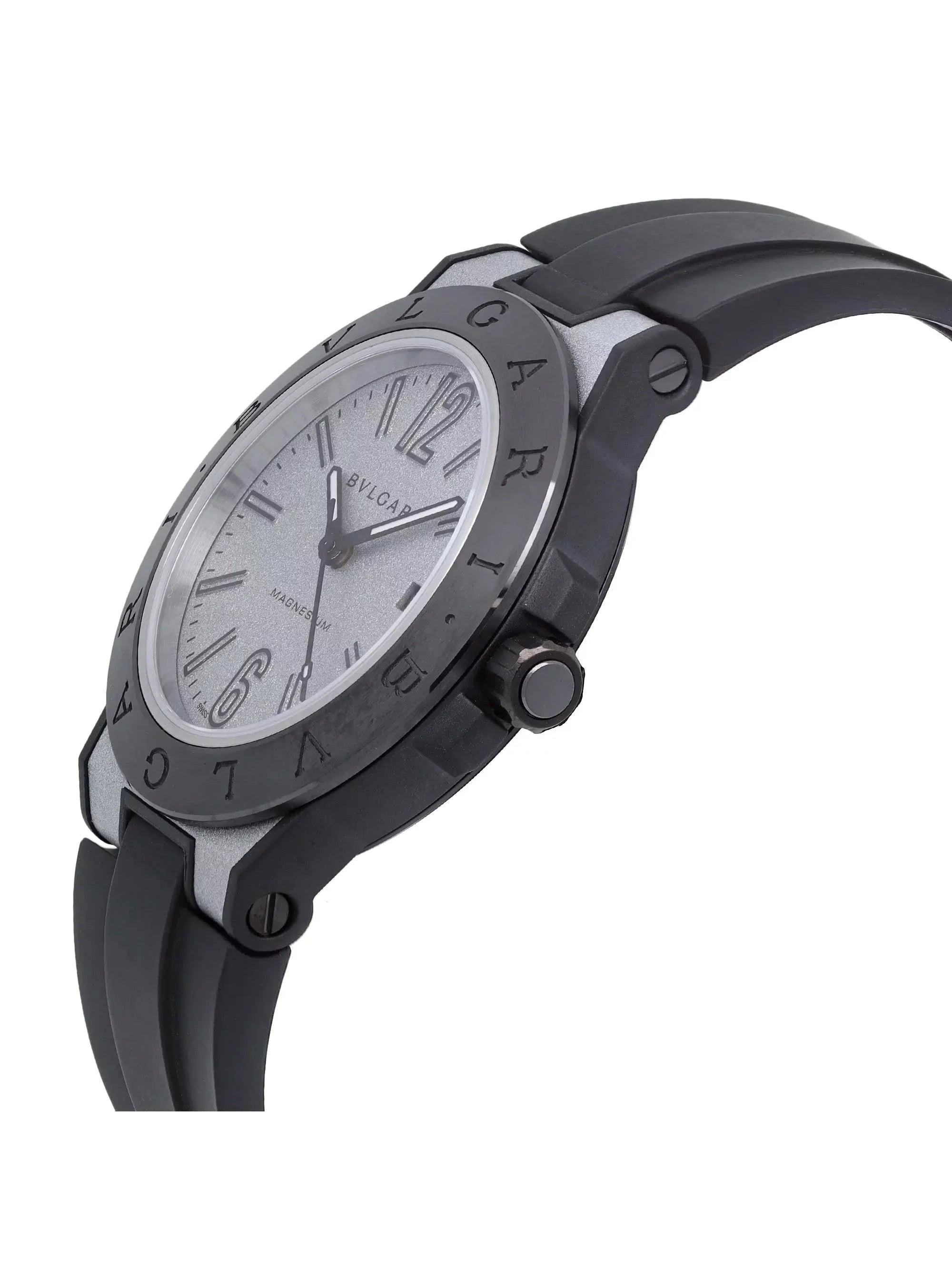 Bvlgari Dial Magnesium Diagono Silver 41mm 102427 Ceramic Automatic Mens Watch
