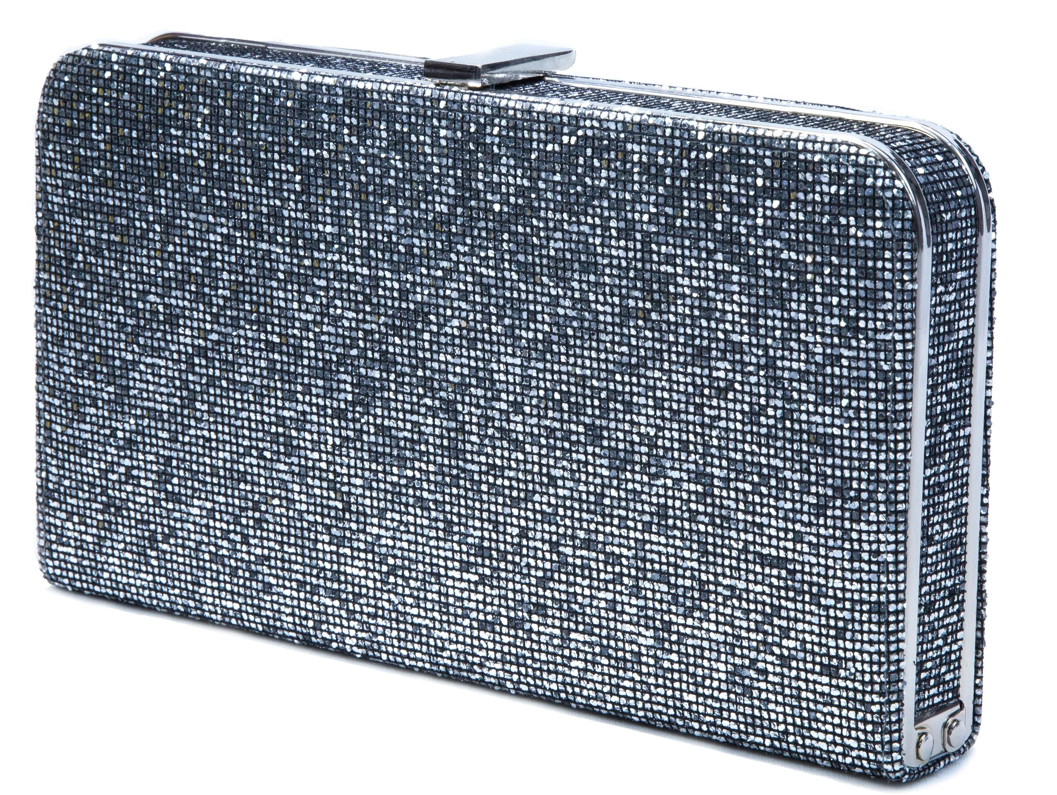 Glitter Silver Couture Bag, Lady Glitz Rectangle