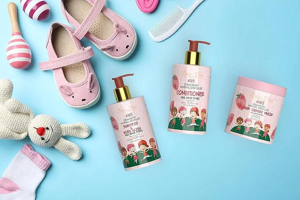 Strawberry Hair - and Set Kids: Tear-Free Kids HAIR Conditioner, for Hair and Vegan, BABY Mask Gentle, Shampoo, Care Sensation