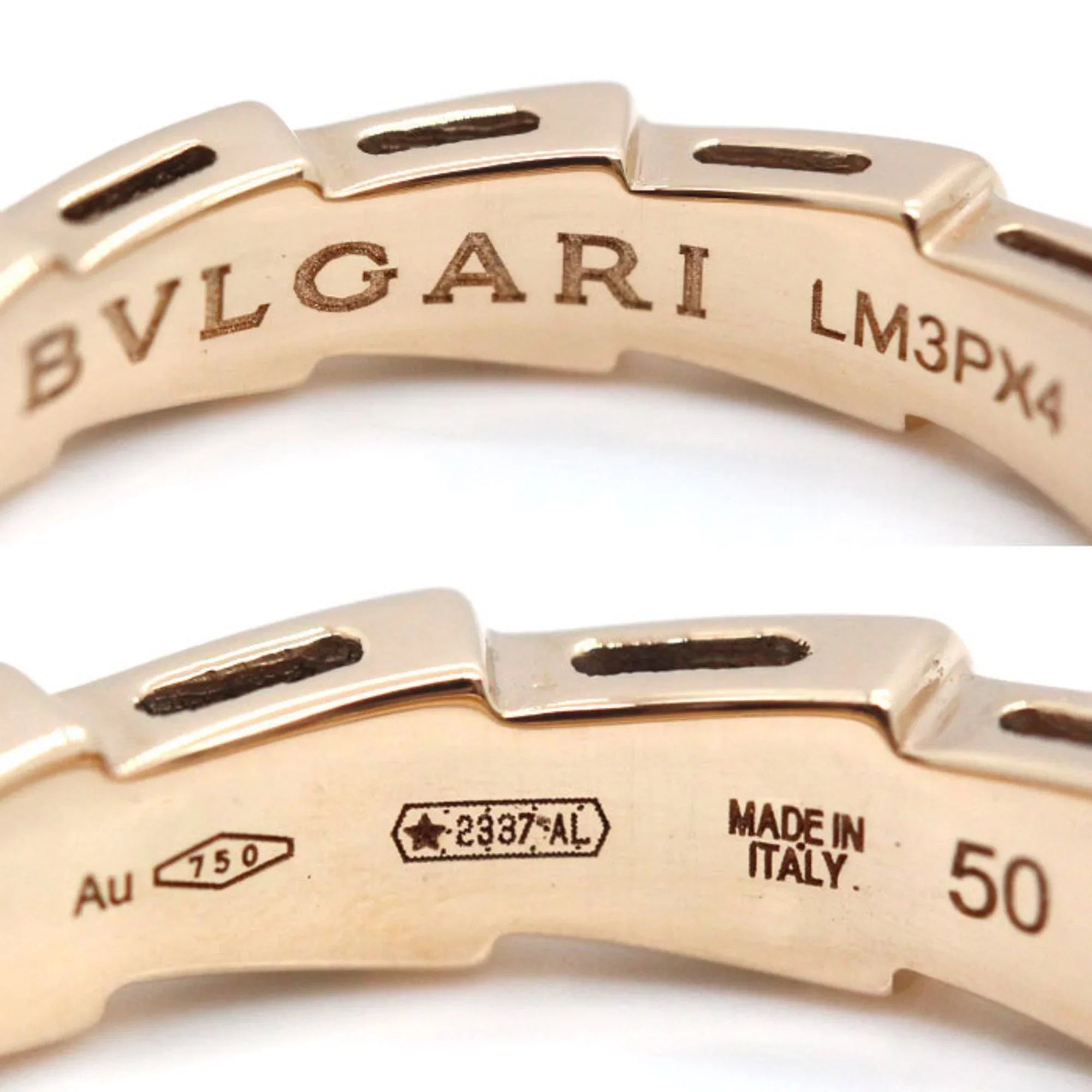 Bvlgari 50 Pink K18PG (Good) Pre-Owned 349649 BVLGARI Gold Serpenti Ring Viper Women's 4.3g
