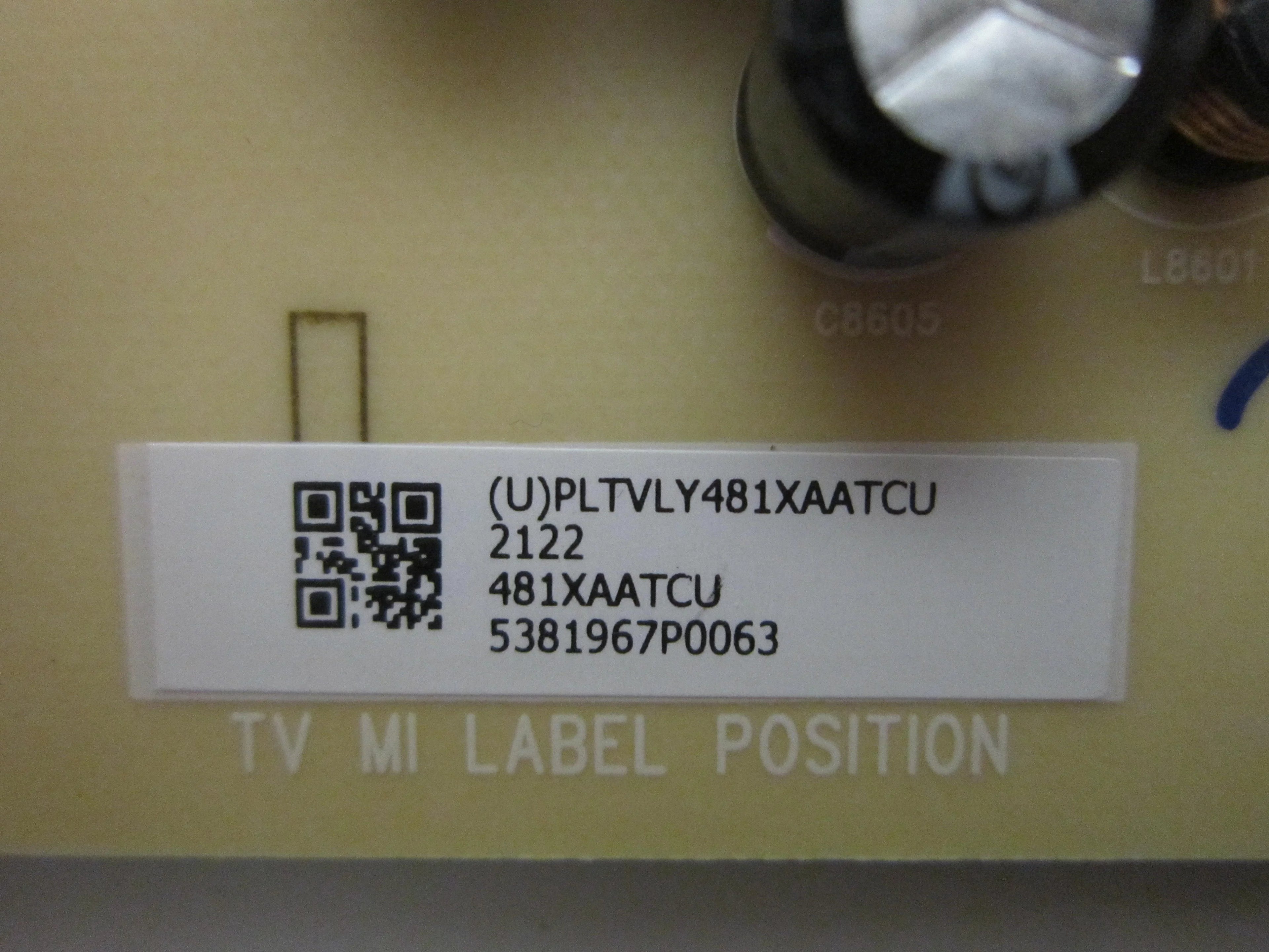 PLTVLY481XAATCU Power Vizio (715GC283-P01-000-003M) V505-J01 Board