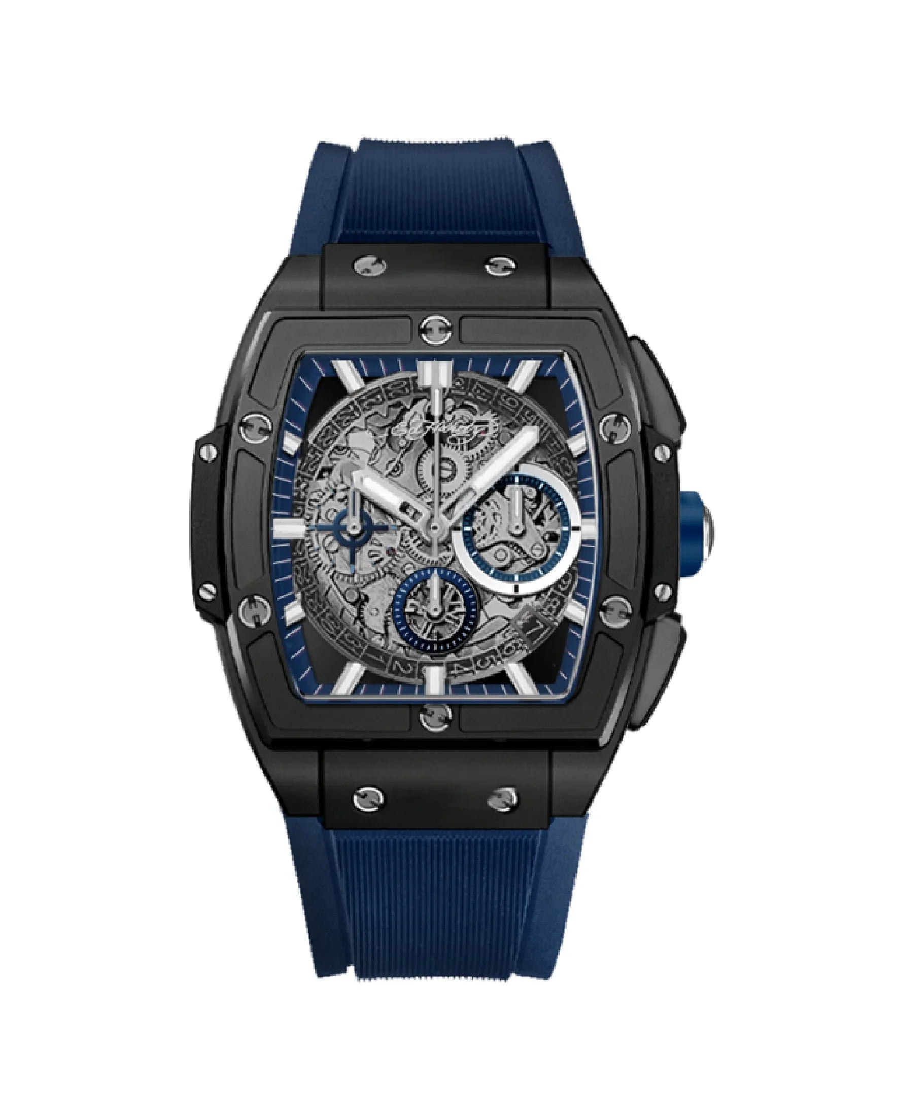 Men's Singles Navy/Silver Ed Analog Watch Strap Silicone Hardy
